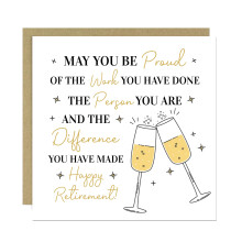 Red Ocean Retirement Card 145x145mm With Kraft Envelope Happy Retirement Cards F