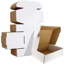 HORLIMER 25 Pack Shipping Boxes, 9x6x2 inches White Corrugated Cardboard Mail Boxes, Packaging Boxes for Mailing, Business