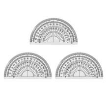 Mebamce 3 Pack Plastic Protractor 180 Degrees 4 Inches for Angle Measurement Student Math Classroom School Office Teachers - Clear