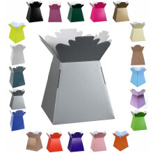 Glossy Vibrant Bouquet, Flower Box/Vase - Transportation Display, Presentation Boxes (1, Silver)