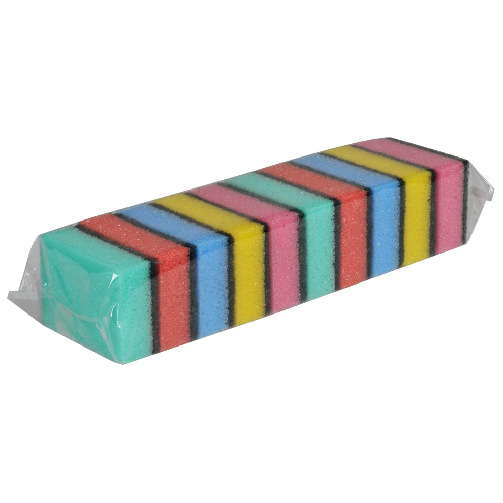 Abena Multicoloured Sponges, Kitchen Cleaning Sponge, Scouring Pads, Pot Scrubber, One Size, Pack Of 10 5051226771262