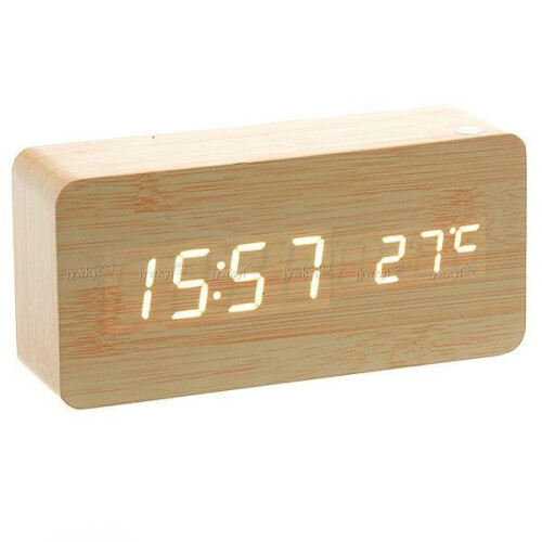 Wecker – AAA_BR – Digital-LED – Holzoptik – Thermometer – Alarm 2
