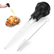 Turkey Baster, Large Pipette with Cleaning Brush, 30ml Silicone Liquid Droppers Baster for Cooking BBQ Baking