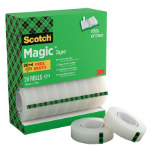 Scotch Magic Tape, Value Pack, 24 Rolls, 19 mm x 33 m - General Purpose Sticky Tape for Document Repair, Labelling & Sealing