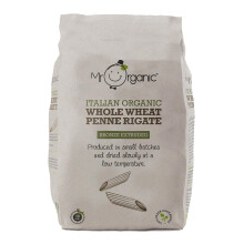 Mr Organic - Organic Whole Wheat Penne 500g - Non GMO & Preservative Free - Vegan - Made in Italy