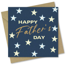 Fathers Day Card for Dad. Stars Design. Made in UK. Card 150x150mm supplied with Envelope. Ecofriendly.