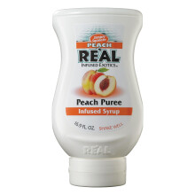 Re’al Syrup | Peach Puree Infused Fruit Syrup | Made with Real Peach | 500ml |Natural Ingredients| Cocktails, Baking, Smoothies, Mixing Drinks