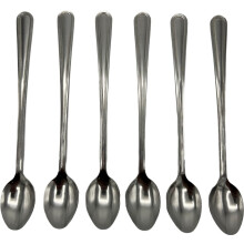 TIJAR Latte Spoons, Pack of 6, Long Handle Stainless Steel Coffee Spoon, Espresso Spoons, Dessert Spoons, Tea Spoon. Extra Long Stirring Spoon