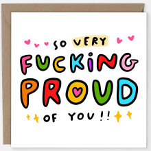 Arrow Gift Co - So Very Proud of You Card, Colourful Congratulations Card