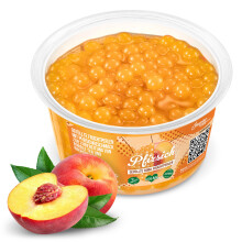 The Inspire Food Company Popping Boba Pearls for Bubble Tea - 450gm | Peach | Bursting Pearls Bubble | Real Fruit Juice For Shakes, Dessert,Smoothie