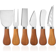 YUANQIAN Charcuterie Board Accessories Spreader Knife Set Cheese Butter with Wooden Handles Mini Serving Tongs Spoons Forks Toothpick Flags for Party