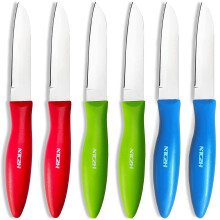 NTCZH Classic Paring Knives with Straight Edge, Spear Point Color Paring Knife Set of 6, Fruit and Vegetable Knife, Ultra Sharp Kitchen Knives