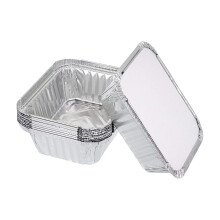 HOMESmith 10 Pack Aluminium Foil Trays with Lids Containers Strong and Large Tin Foil Food Take Away Container Disposable Food Take Out Box with