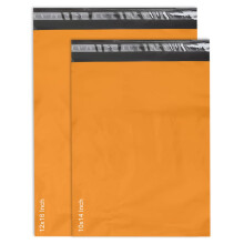 JeeJaan 50 Pcs Mixed Orange Mailing Bags 2 Sizes 25 from Each 10 X 14 and 12 X 16 - Poly Postal Self Seal Bags