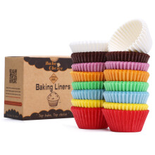 Bake Choice Mini Muffins Paper Cases, Base Diameter 3.5 cm, Pack of 400 Rainbow, Parchment & Food Safe & Non-Stick Coating & Greaseproof