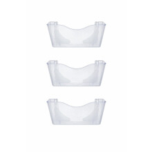 Deflecto A4 Wall Mounted Magazine File Holder - Pack of 3 - Perfect for Folders, Files, Mails & Brochure - Crystal Acrylic Document Organiser