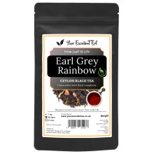 Earl Grey Rainbow Loose Leaf Tea (100g) Full-Flavoured Black Tea Aromatic Bergamot with Colourful Flower Petals, Aromatic Earl Grey Blend