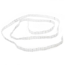 Diamante Effect Ribbon Bridal Weddings Cake Occasions 9mm, 10mm, 50mm and 120mm (2 Row - Clear, 1 Metre)