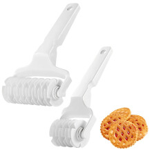 2 Pcs Lattice Pastry Cutters, Pizza Dough Pasta Cutter Wheel Set, Pastry Lattice Roller Cutter & Pie Cutters Specifically Designed for Aerating