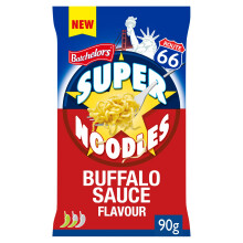 Batchelors Super Noodles American Buffalo Sauce Flavour, Instant Snack Ready in 4 Minutes, 90 g Packet (Pack Of 1)