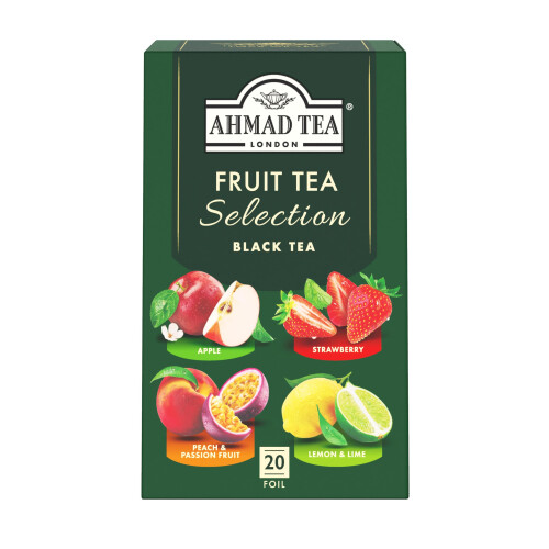 Ahmad Tea Fruit Black Tea | Fruit Tea Selection | 20 Teabag Sachets | 1 Pack