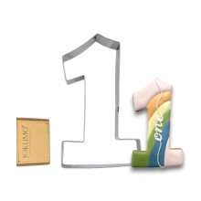 JOKUMO 1 Number One Shape Cookie Cutter 4” Birthday Letter Cookie Cutter Mold- 18/0 Stainless Steel