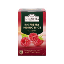 Ahmad Tea Fruit Black Tea | Raspberry Indulgence Fruit Black Tea | 20 Teabag Sachets | 1 Pack