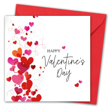 Valentines Card. Luxury Card with red foil. Eco-Friendly. 4pp 150x150mm Size. Valentine's Card with Red Envelope. Verse Inside. Printed and Packed in
