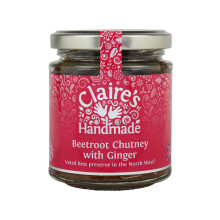 Claire's Handmade - Beetroot Chutney with Ginger (200g) - Award Winning Traditionally Made Earthy Beetroot & Warming Ginger Chutney