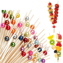 Vexquivera 200 PCS Cocktail Sticks Bamboo Cocktail Sticks Skewers for Drinks Desserts Wedding Party Fancy Toothpicks Use for Appetizers Skewers