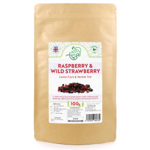 Raspberry & Wild Strawberry Loose Tea – Refreshing Fruit and Herbal Tea – with Hibiscus & Rose Peel & Chokeberry (100g)
