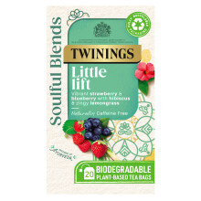 Twinings Soulful Blends Little Lift Inspired by Ayurveda - Strawberry & Blueberry Herbal Tea Infusion with Hibiscus & Lemongrass - 20 Biodegradable T