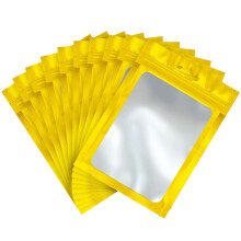 YaYaFunFun 30Pcs Gold Mylar Ziplock Bags, 16x24cm, Smell Proof, Resealable, Polyethylene, Self Seal, Sealed Multi-Layer Material Construction