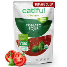 EATIFUL Organic Tomato Soup, Ready To Eat Vegan Plant Based Creamy Tomatoes Soup, No Added Preservatives, Gluten Free, NON GMO, 14 Ounce (Pack of 1)