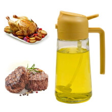 YIYIWANG 2 in 1 Spray Design Oil Dispenser Bottle Auto Flip Olive Oil Sprayer Leakproof Glass Vinegar Sprayer for Kitchen Cooking Air Fryer Roasting