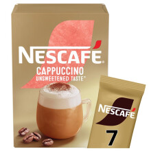 NESCAFÉ Cappuccino Unsweetened Instant Coffee 7 Sachets, 100percent Responsibly Sourced Coffee Pack of 1