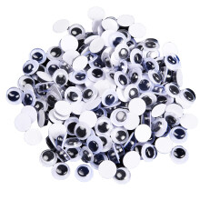 Lezevn 600pcs Round Wiggle Googly Eyes Self-Adhesive DIY Crafts (0.5cm) - Black, Clear - Chrome - Cartoon - Indoor - Stickers