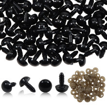 TOAOB 50 PCS 12 mm Safety Eyes for Crochet Dolls Eyes Crochet Eyes Plastic with Washers Amigurumi Doll Making DIY Craft Plush Animals