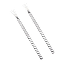 AOVNA 2Pcs Clay Pottery Sculpture Needle Seven Wire Texture Brush Feather Wire Texture Brush Clay Detail Needle for Carving Sculpting Modeling