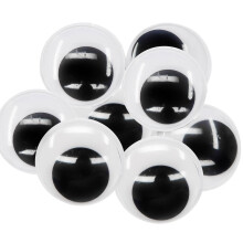 TOAOB 8pcs Large Wiggle Googly Eyes 3 Inches Giant Sticky Wobbly Eyes Stickers with Self Adhesive Plastic Round Black White 75mm for Soft Doll Making