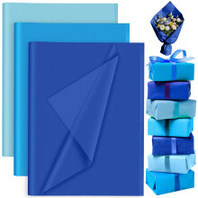 PLULON 60 Sheets Frozen Mermaid Birthday Party Blue Tissue Paper Bulk, Gift Wrap Tissue Paper Sheets for Packaging Birthday Baby Shower Bachelorette