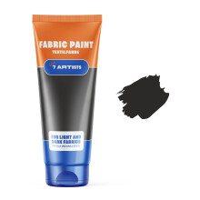 7 Artists Black Fabric Paint 60 ml – Permanent Textile Paint for Clothes, Shoes & Denim | Water Based Jeans, Leather & Sneaker Paints