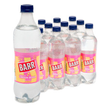 BARR 12 Pack American Cream Soda, Zero No Sugar Sparkling Soft Drink with a Creamy Taste of American Cream Soda Fizzy Pop, 12 x 500ml Bottles