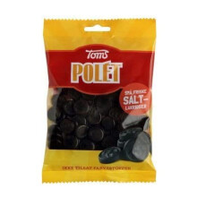 ScandiKitchen, Toms Poletter Salty Liquorice Coins, Danish Sweets, Mild Liquorice Flavour, 1 x 110g