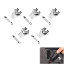 9mm Trouser Hook and Bar, 5 Pack Silver Hook and Eye, Sew On Eye Fastener Closures for Repairing Trousers, Sewing, Repairing Dress, Skirts