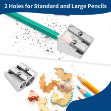 Pencil Sharpener for Kids,Carpenters Crayon Makeup Lip Eyeliner Metal Pencil Sharpener with 2 Holes for Home School Office Stationery (3 PCS Metal)