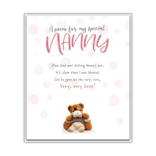 Emotional Rescue Mother's Day Card, A Poem for My Special Nanny, Mothers Day Card Nanny, White & Pink