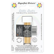 Sugarflair Treasure Gold (E171 Free) Edible Lustre Glitter, Add a Lustrous Shine to Cakes or Decorations. Brush On or Add Rejuvenator to Create