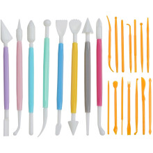 WOLMIK 22Pcs Clay Tools - Plastic Polymer Clay Tools, Double-Ended Pottery Tools Clay Sculpting Tool, Clay Modelling Pottery Carving Kit for Styling