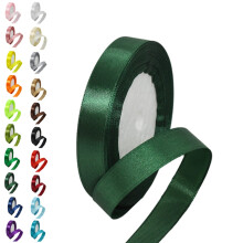 Dark Green Ribbon - 22M Polyester Satin - Thick, Double Sided - Perfect for Gift